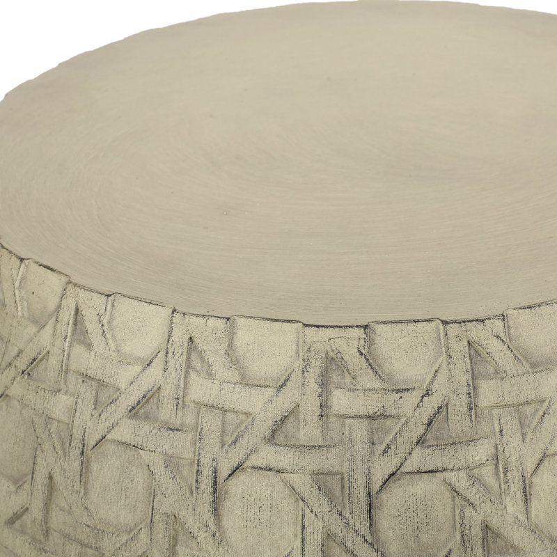 Table de bout légère en béton antique de style bohémien, sans assemblage requis