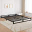 Structure de lit double, structure de lit plateforme en métal avec support en lattes d'acier, hauteur de 6 pouces, sommier, assemblage facile, aucun sommier tapissier requis, noir