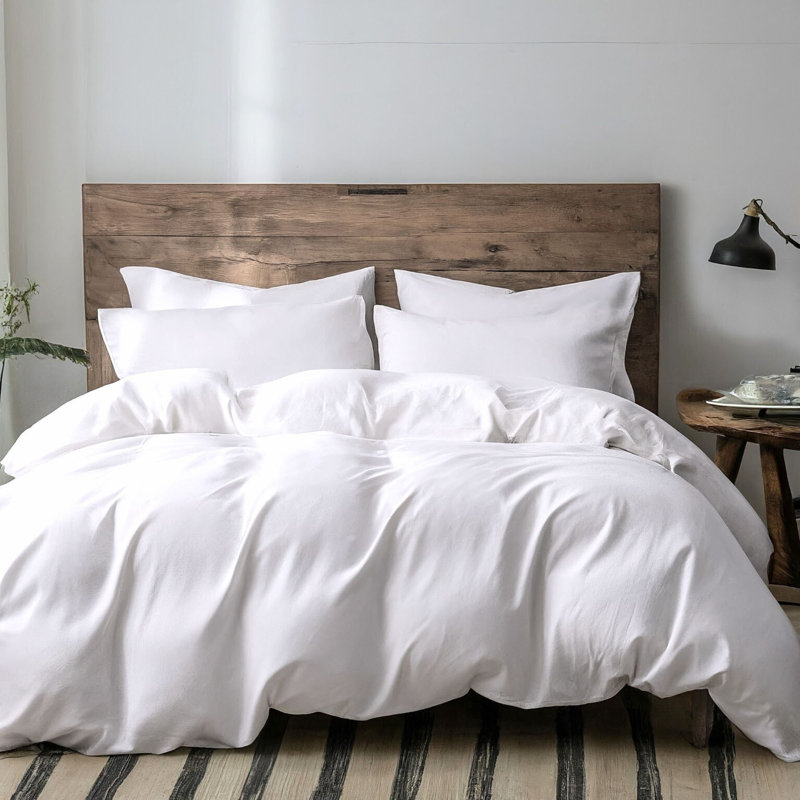 Modern & Contemporary Duvet Cover, King, Cloud White