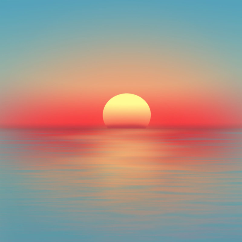«Red Sunset over the Sea» par Lisa_L - Photographie sur toile tendue, L 36 po x H 36 po