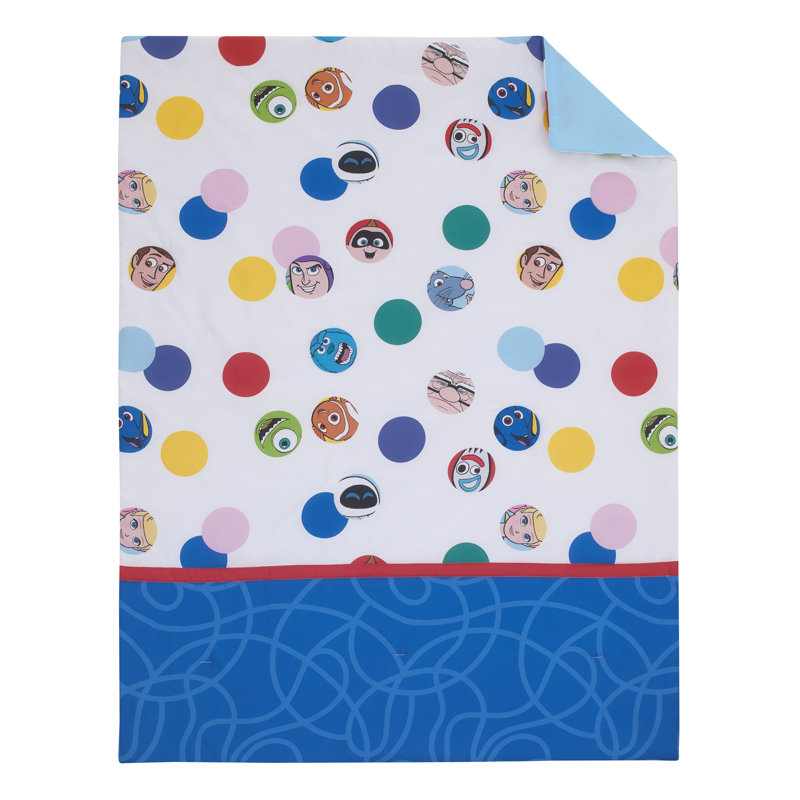 Blue Pixar Friends Reversible Toddler Comforter Set