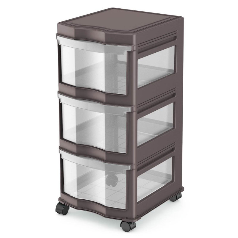 3 Drawer Storage Drawer, Brown