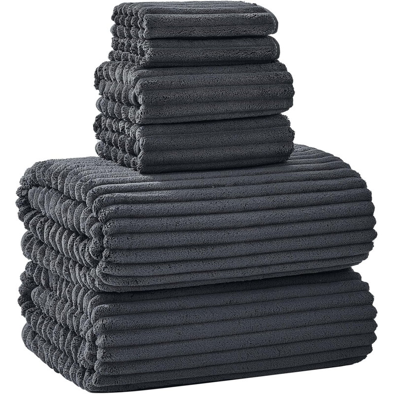 Très grand ensemble de 6 serviettes de bain (40 po x 80 po) surdimensionnées, très grandes et très absorbantes microfibres