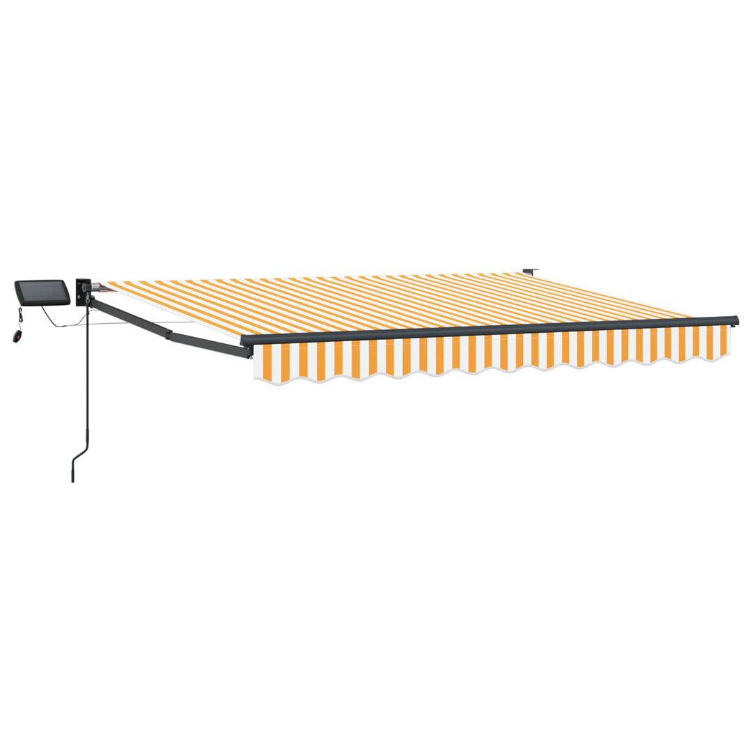 Vidaxl Manual Retractable Awning With Leds Polyester With PU Coating Sun Block