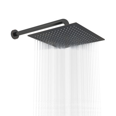 12 Inch Rain Shower Head High Pressure High Flow Square Stainless Steel Rainfall Shower Head