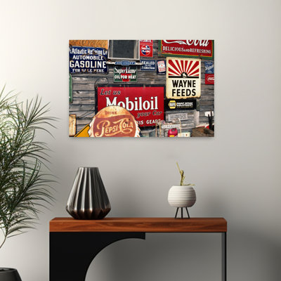 Antique Store Featuring Old Brand Name Advertising Signs Classic Retro Vintage Art