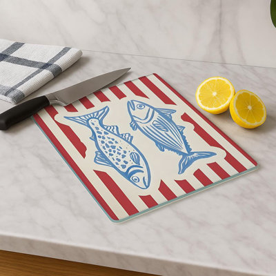 Premium Tempered Glass Cutting Board, 11.8 x 15.7 inches | 100% Antibacterial, Easy Clean Design with Non-Slip Silicone Feet | Ideal for Safe Food Preparation in Kitchen, Stylish & Functional