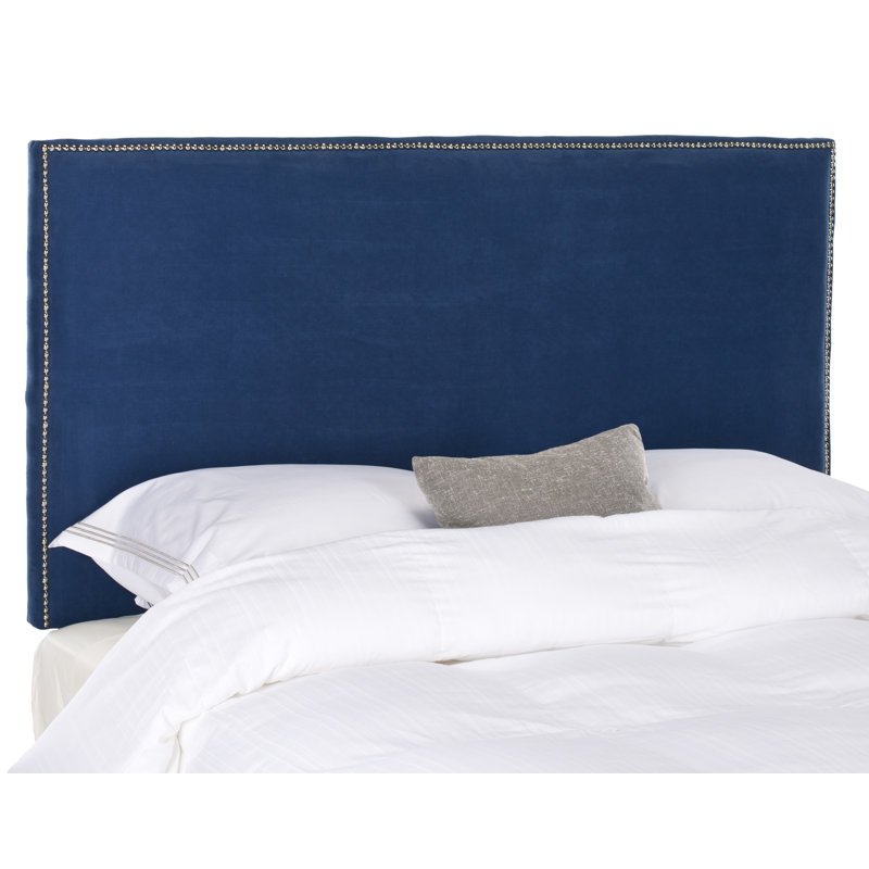 Upholstered Headboard, Full, Blue, Velvet
