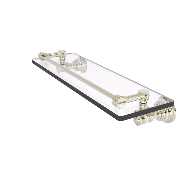 Tablette en verre Freyja, Nickel poli, H 3,3 po x l 16 po x P 5,54 po