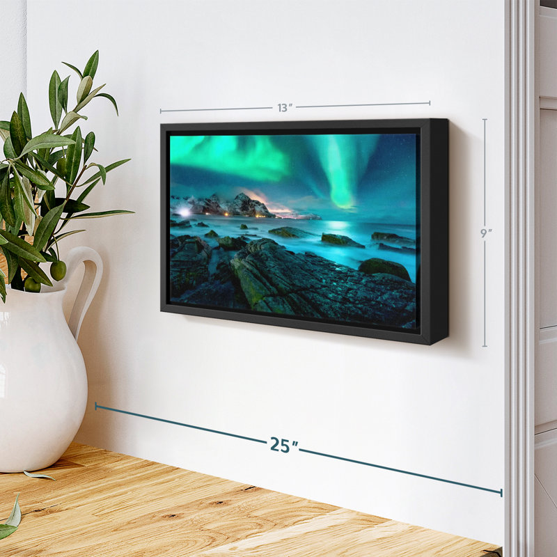 Nature "Impression sur toile Lofoten Aurora Borealis", H 9 po x l 13 po