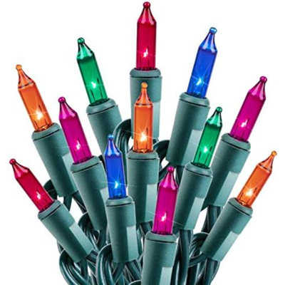Multicolore, guirlande de 100 lumières de Noël de 26,5 pieds, imperméable pour l'intérieur et l'extérieur, couronne de jardin, fête de mariage, fête de l'Action de grâce, multicolore