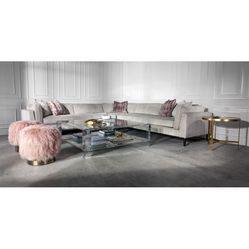 Surrey Glass Cocktail Table, 17" H X 52" L X 52"W