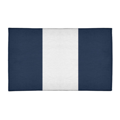 Tapis à rayures bleu/blanc minuit