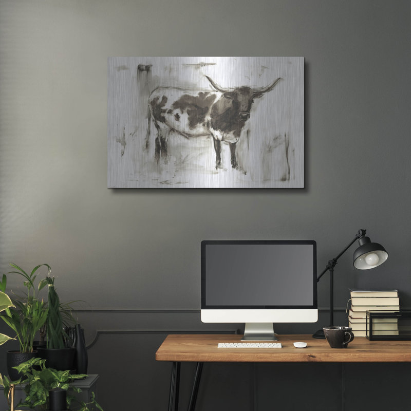 «Longhorn Study I» par Ethan Harper, H 24 po x l 36 po