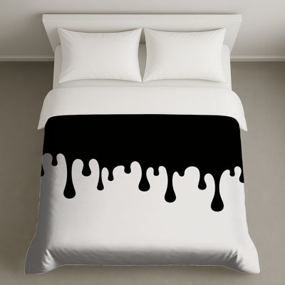 Housses de couette noires et blanches