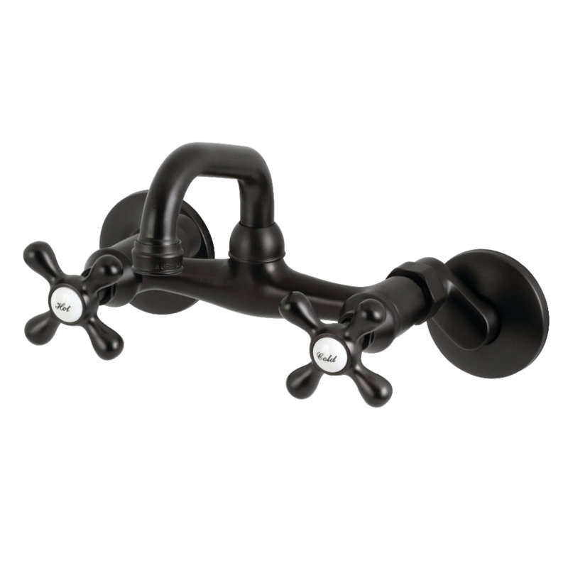Robinet de bar mural 2 trous Kingston Brass, Noir mat