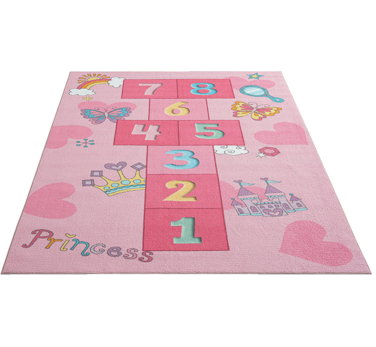Zoomie Kids Schermbeck Happy Kids Pink Rug & Reviews | Wayfair.co.uk
