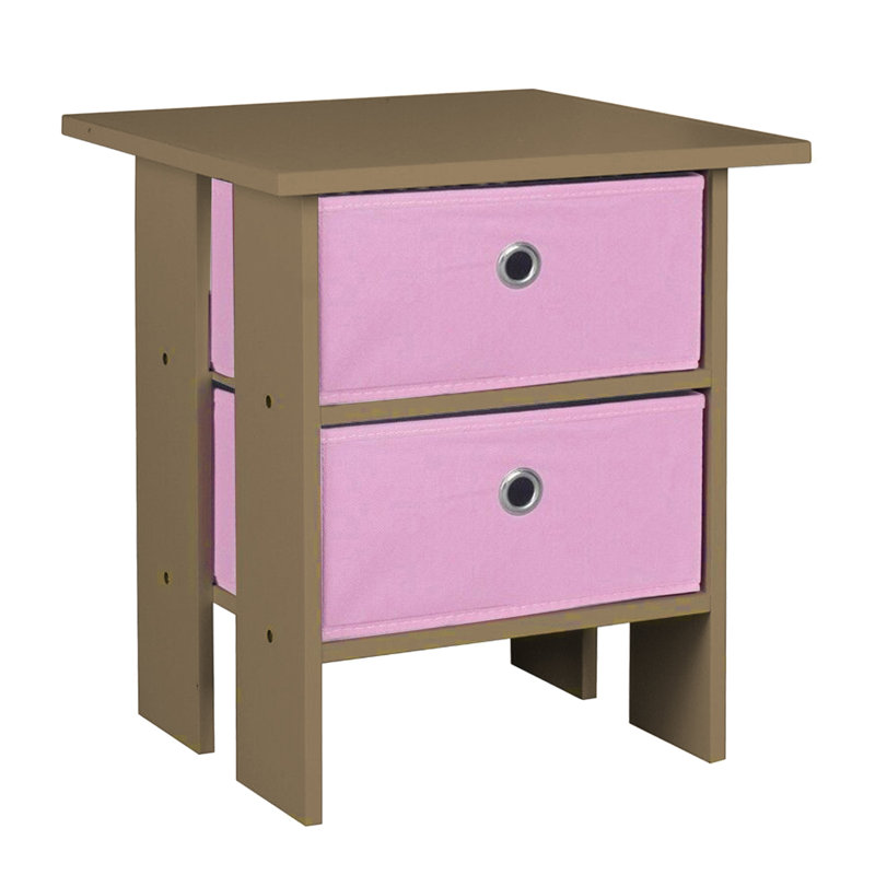 Allauddin End Table, Oak, Pink