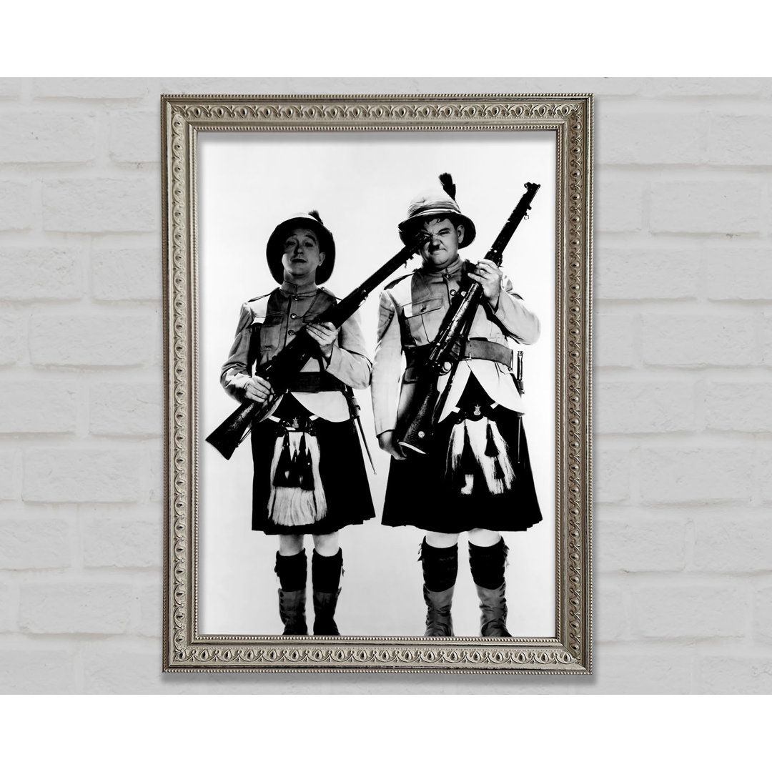 Laurel And Hardy Highland Scot - Einzelner Bilderrahmen Druck