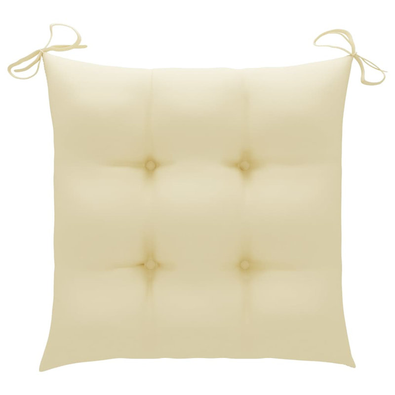 Dorathy Teak Patio Chair with Cushions, Cream