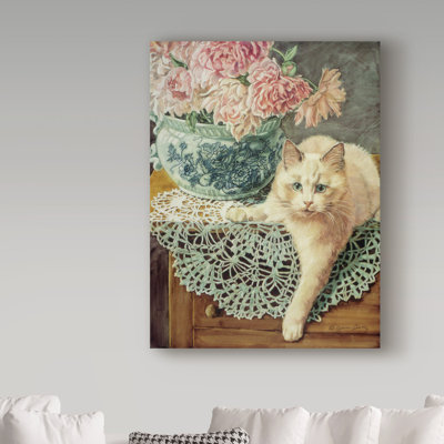 Gilstrap 'Peonies and Lace' Acrylic Painting Print on Wrapped Canvas