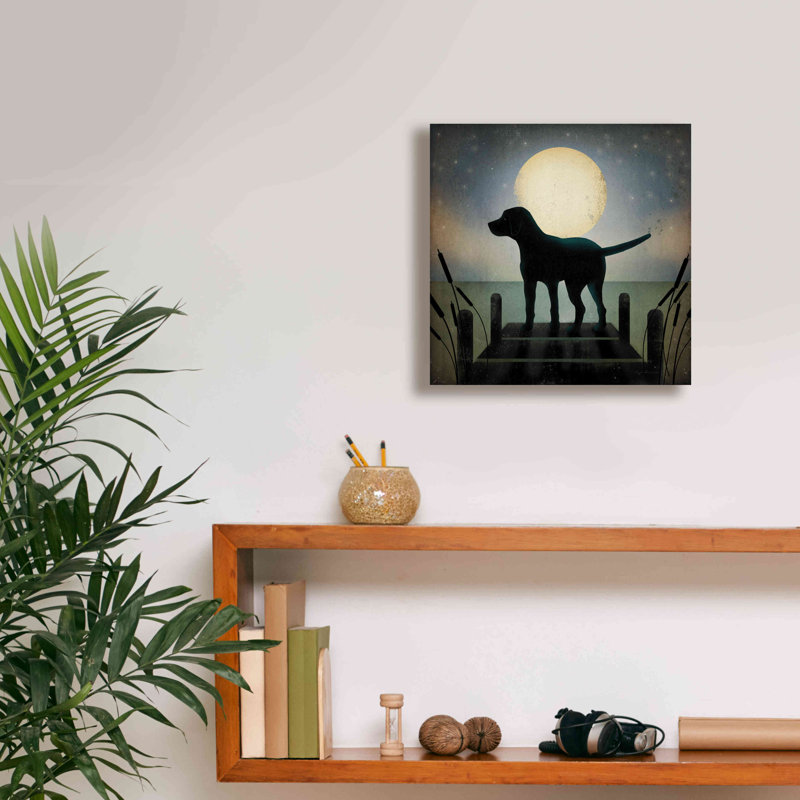 «Moonrise Black Dog» par Ryan Fowler, H 12 po x l 12 po x P 0,75 po