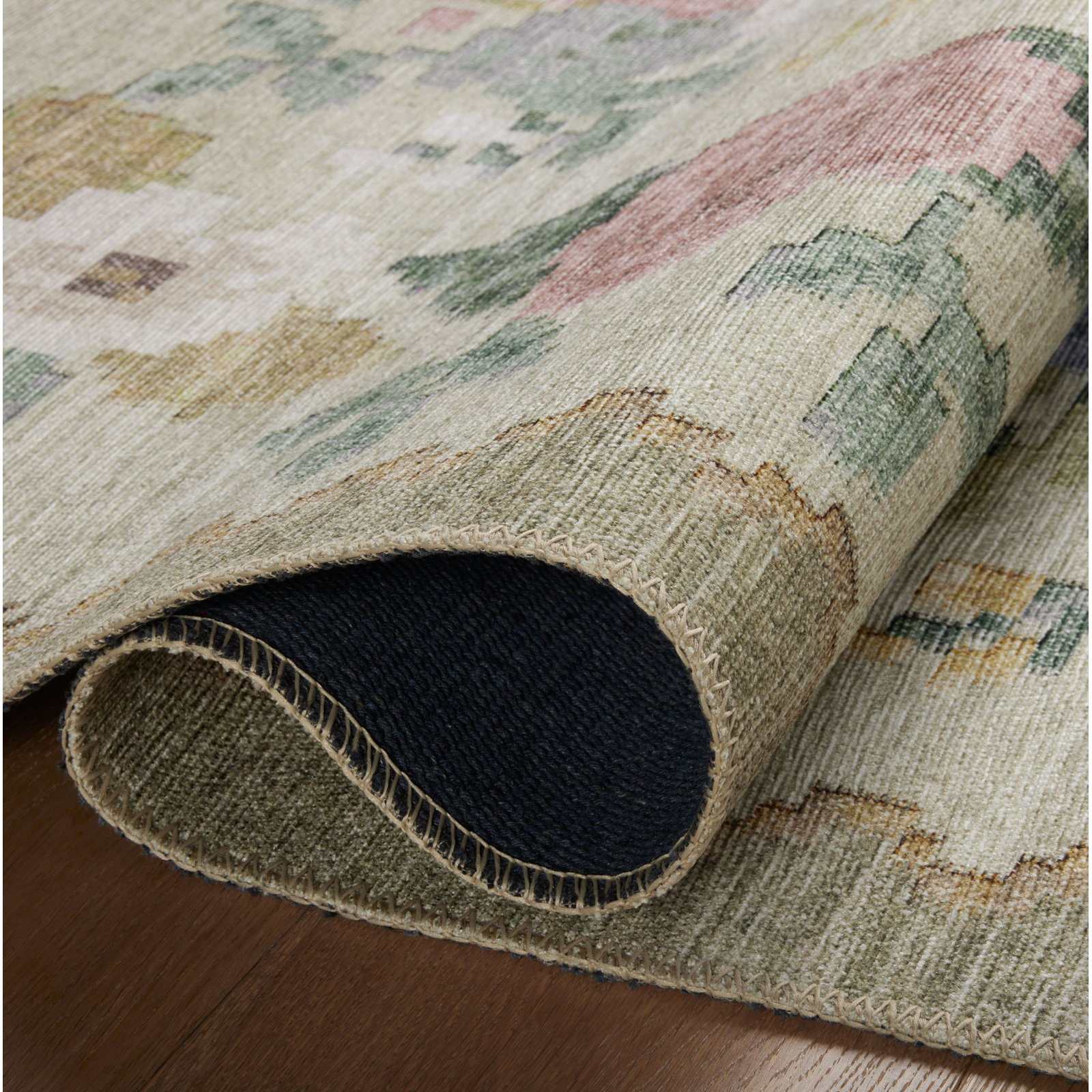 Rifle Paper Co. x Loloi Rosa Area Rug, Square 1'6"