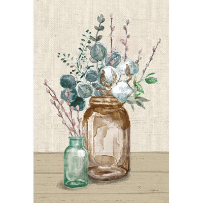 Cotton Bouquet II Cream by Mary Urban - Wrapped Canvas Painting