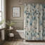Rideau de douche standard 1 pièce Minimalist Teal Florals-925209808