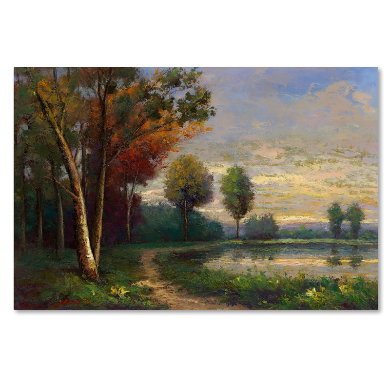«Landscape with a Lake», reproduction d'art sur toile tendue, H 22 po x l 32 po x P 2 po