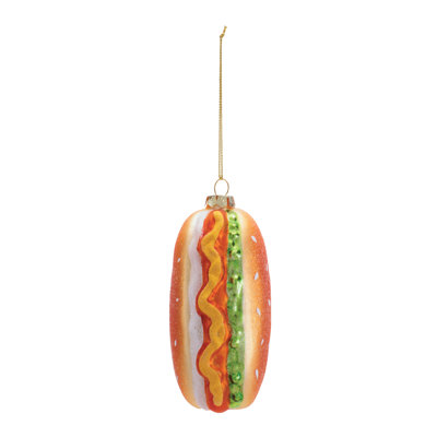 Glass Hot Dog Ornaments (Set of 12)