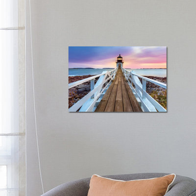 Marshall Pointe Lighthouse Sunset, Port Clyde, Maine by Susanne Kremer - Wrapped Canvas Print