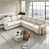 Beige + chenille blanche