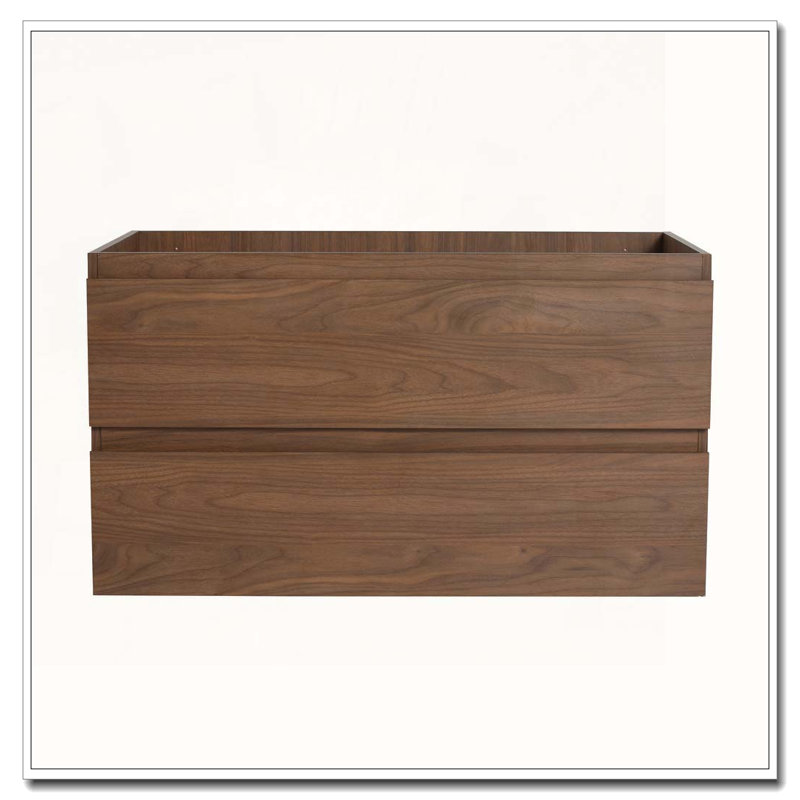Meuble-lavabo mural sans lavabo, Brown Oak