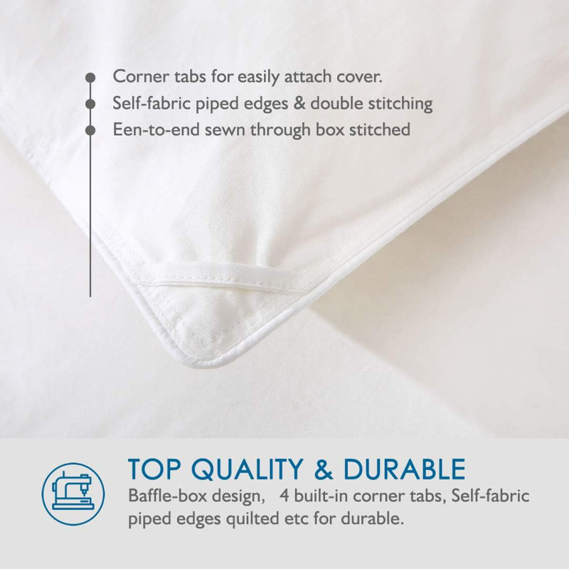 Couette en duvet d'oie 100% coton doux et respirant, Lit simple