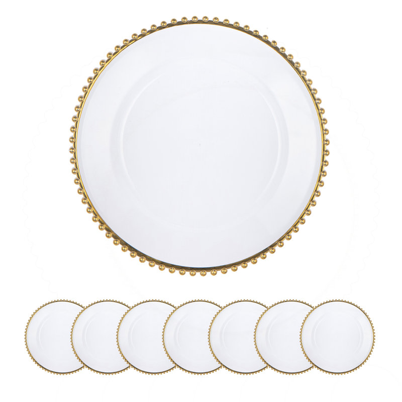 8 Pack Plastic Charger Plate, D13"
