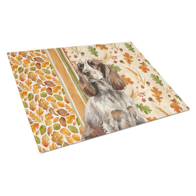 Liver Roan English Cocker Spaniel Heirloom Fall Glass Cutting Board