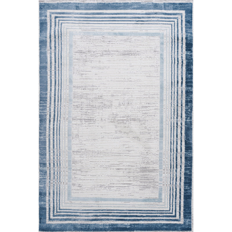 Loom & 5x7 Area Rug - Blue//, Stain , Non-shedding For Living Room, Entryway, Home Office Non-shedding, Bedroom, Nursery