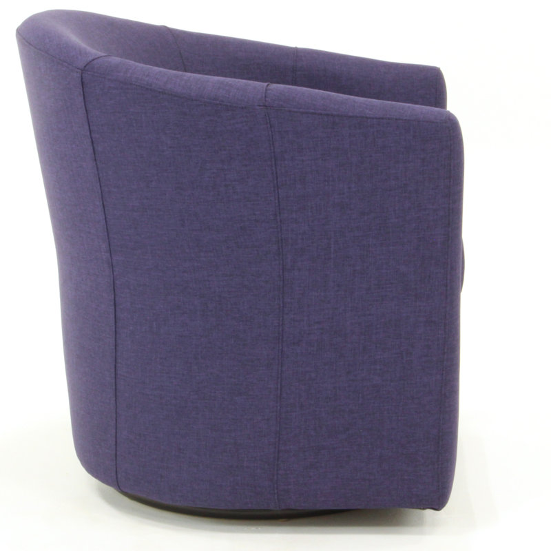 Hansell Upholstered Swivel Barrel Chair, Jitterbug Amethyst