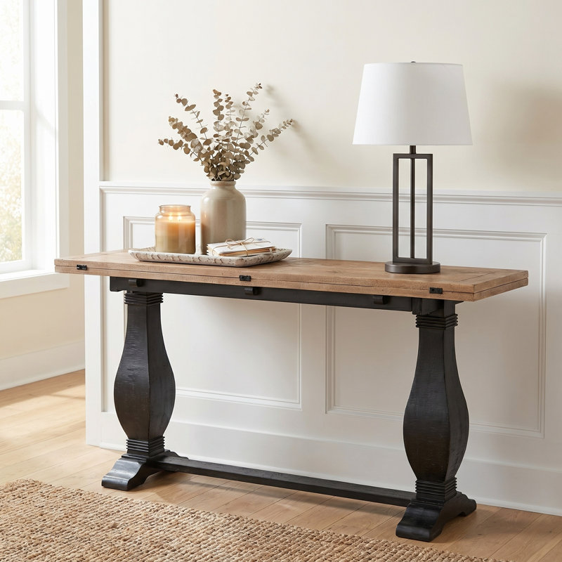 Console Sarcoline, Noir / bois flottant