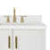 Freitas 42'' Solid Wood Single Bathroom Vanity with 1.5'' White Quartz Top, Right Offset Rectangular Sink