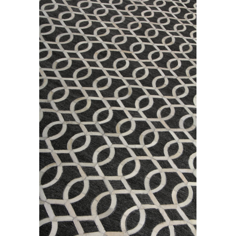 Berlin Cowhide Geometric Area Rug, Rectangle 8' x 11'