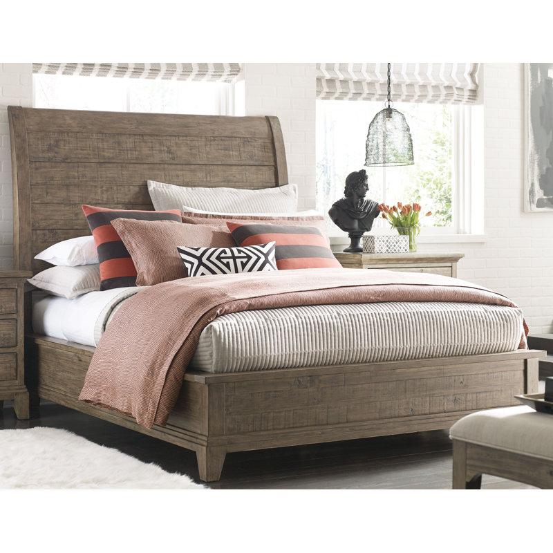 Gabrelle Pine Solid Wood Sleigh Bed, California King