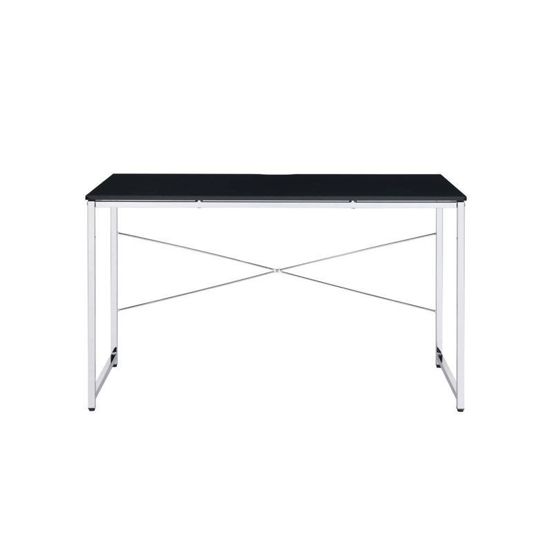 Tennos Vanity Desk, Black & Chrome Finish