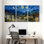 «Abstract Starry Night Village Landscape», ensemble de 3 impressions sur toile