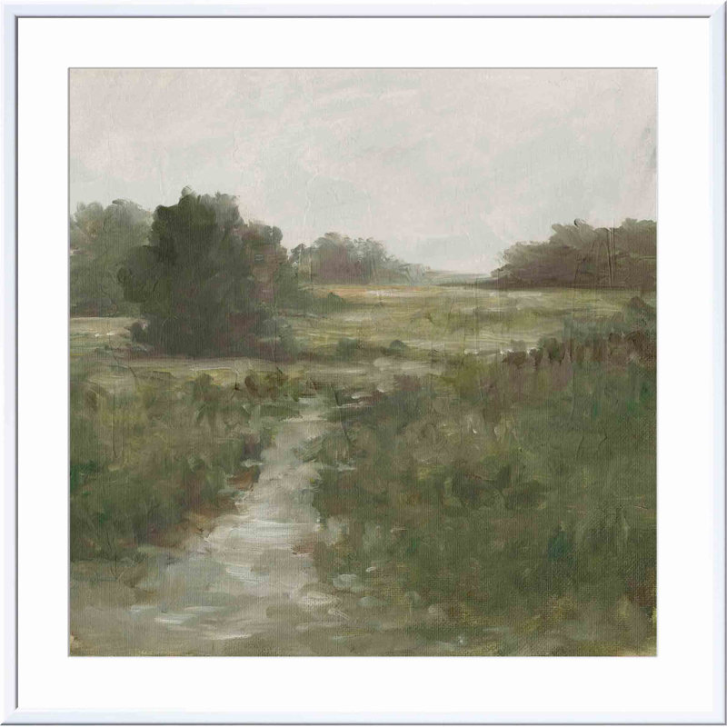 «Tranquil Fen I» par Ethan Harper - reproduction d'art encadrée, H 24,09 po x l 24,09 po x P 1,1 po, Blanc