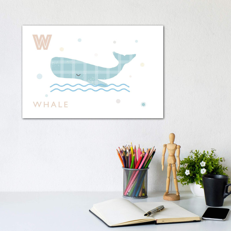 Baleine - imprimé, Toile tendue, Aucun mat, H 8 po x l 12 po x P 0,75 po