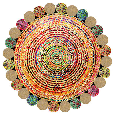 Premium 3D Printed Round Carpet, 43.3 inches Diameter, 100% Polyester, 650 g/m², 0.3 inches Pile Height | Antibacterial, Non-Slip Underside, Machine Washable | Perfect for Living Room, Bedroom & Playroom Decor