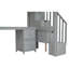 Structure de lit mezzanine simple gris avec bureau et double compartiment de rangement pour la fascination-1247043566