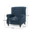 Fauteuil à dossier en tissu bleu marine de style classique